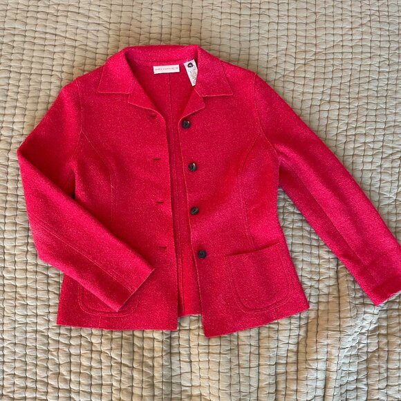 Vintage Valerie Stevens Red Wool Jacket - Size 2P - Picture 1 of 4
